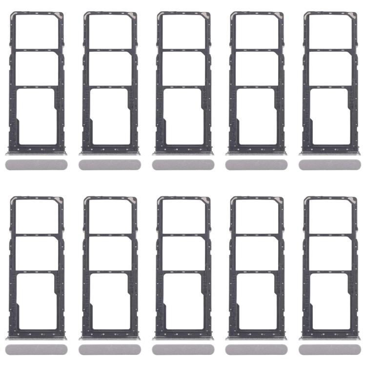 Bandejas para tarjeta SIM original (10 unidades) + bandeja para tarjeta SIM + bandeja para tarjeta Micro SD (plateadas) para Realme Narzo C71 4G RMX5303