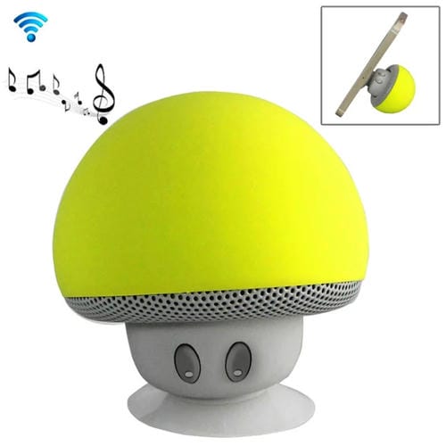 Altavoz Bluetooth Forma De Hongo Soporte De Succión (Amarillo)