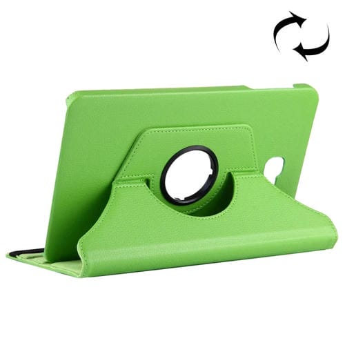 Funda de Cuero Galaxy Tab A 10.1 T580 Litchi Textura Flip Horizontal Rotación 360 Soporte (Verde)