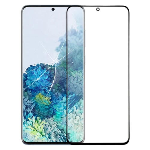 Obiettivo in vetro Schermo esterno Samsung Galaxy S20+ (Nero) Frontale
