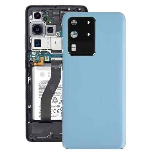 Rückseite + Kameraglas Samsung Galaxy S20 Ultra (Blau) Batterie