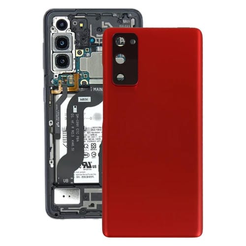 Couvercle arrière de batterie Samsung Galaxy S20 FE avec objectif d'appareil photo (Rouge)