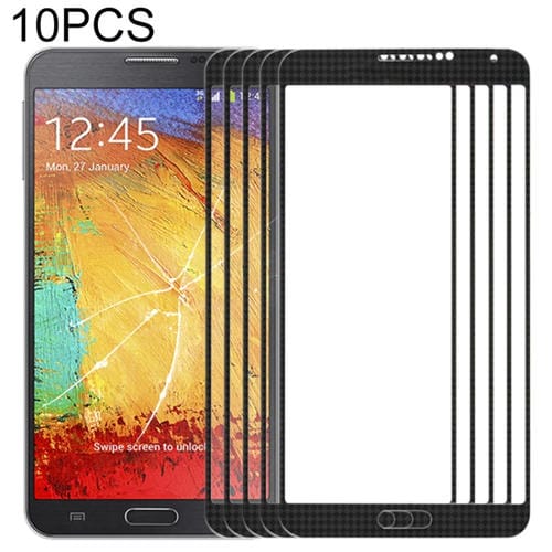 Front Screen Samsung Galaxy Note 3/N9000 Outer Glass Lens (Black) - Pack (10 Pieces)