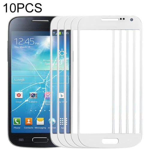 Écran avant Lentille en verre Samsung Galaxy S4 Mini/i9190 (Blanc) 10pcs