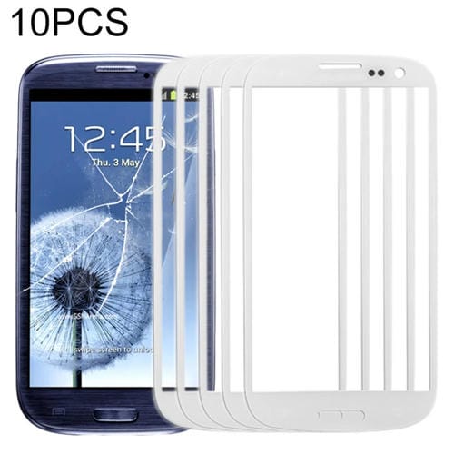 Pantalla Frontal Lente de Vidrio Samsung Galaxy S3 / i9300 (Blanco) 10pcs
