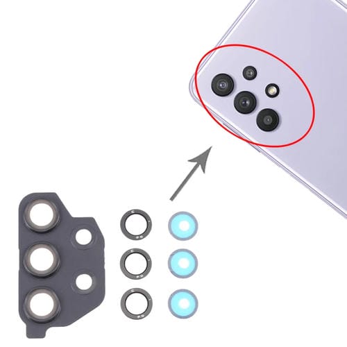 Copertura Obiettivo Fotocamera Samsung Galaxy A32 5G SM-A326 (Nero) (10 Pezzi)