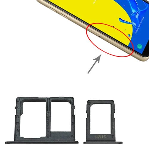 Vassoio della scheda SIM e Micro SD Samsung Galaxy J4 SM-J400 (Nero)