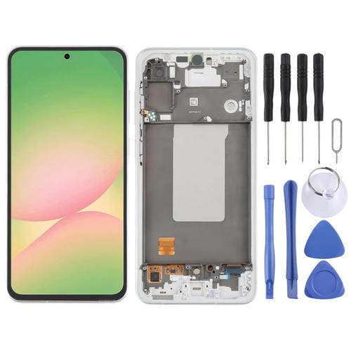 Ecrã LCD Samsung Galaxy A56 SM-A566B Completo e Moldura (Prateado)