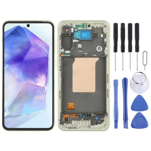 Écran LCD Samsung Galaxy A55 SM-A556B et Cadre (Vert Clair)