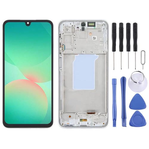 OLED LCD Screen 6.66 Inches and Frame Samsung Galaxy A26 SM-A266B (White)