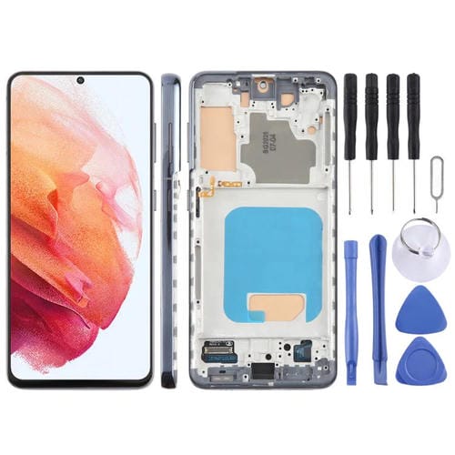 Pantalla LCD TFT de 6,12 pulgadas para Samsung Galaxy S21 5G SM-G991B, digitalizador completo con marco, sin identificación de huellas dactilares (negro)