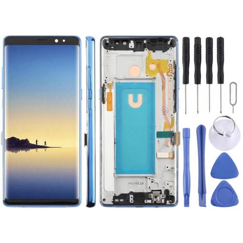 Pantalla LCD TFT de 6,25 pulgadas con digitalizador y marco para Samsung Galaxy Note 8 SM-N950F (azul)