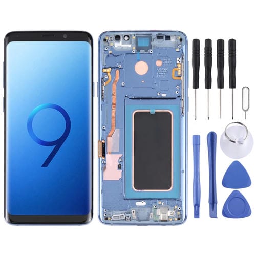 Ecrã LCD Super AMOLED Samsung Galaxy S9+ G965F DS G965U G965W G9650 com Moldura (Azul)