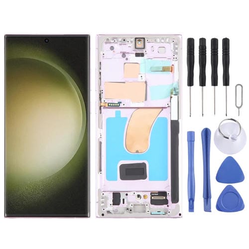 Ecrã LCD OLED de 6,78 polegadas e Moldura Samsung Galaxy S23 Ultra 5G SM-S918U (Púrpura) Edição EUA.