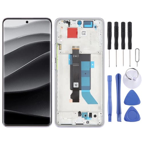 Schermo Originale Xiaomi Redmi Note 14 Pro + 5G Completo con Cornice (Viola)