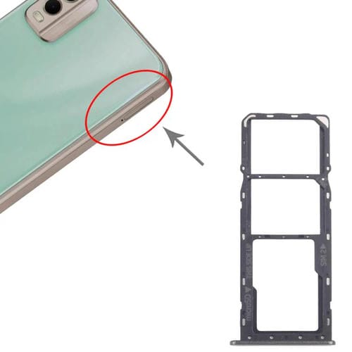 Original Nokia C32 SIM-Kartenfach + Micro-SD-Fach (Schwarz)