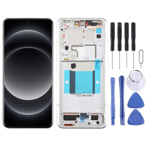 Schermo Completo Originale Ultra AMOLED Xiaomi 14 con Cornice (Argento)
