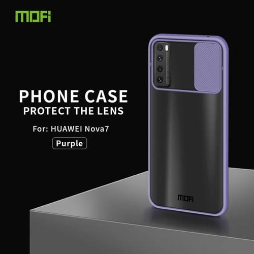 Para Huawei nova 7 MOFI Xing Dun Series PC + TPU Anti-peep Carcasa protectora todo incluido impermeable y anti-caída, Translúcido Frosted (Morado)