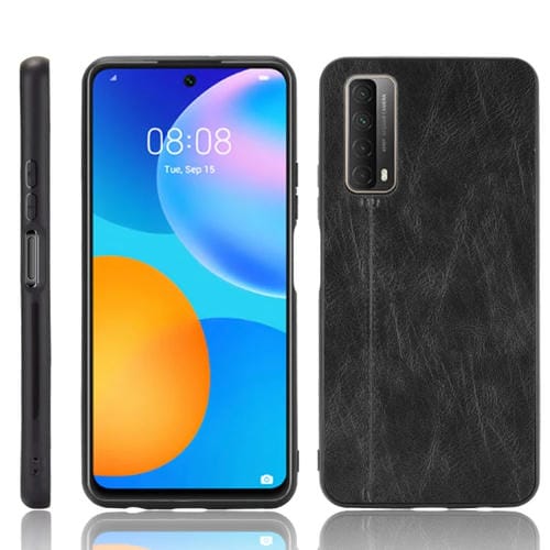 Para Huawei Y7A / P SMART 2021 A prueba de golpes Patrón de Costura Patrón de Coser PC + PU + Funda TPU (Negro)