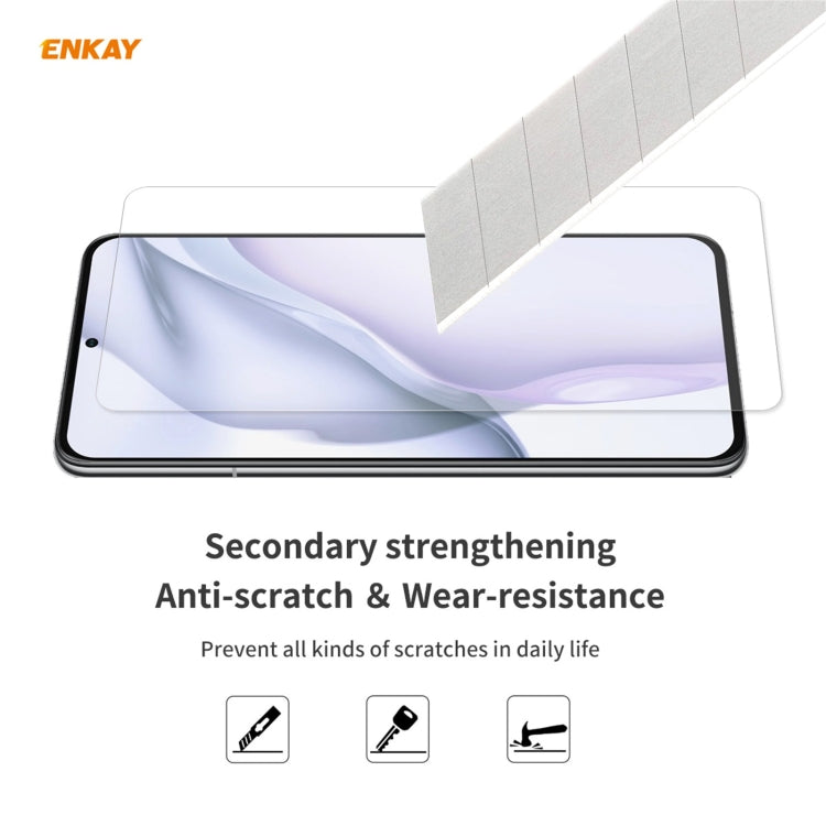 Para Huawei P50 Enkay Hat-Prince 0.26mm 9h 2.5D Cinturón de cristal templado de borde curvo