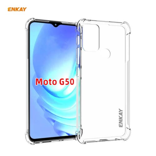 Para Motorola Moto G50 Enkay Hat-Prince Clear TPU Funda a prueba de golpes Tapa antideslizante suave
