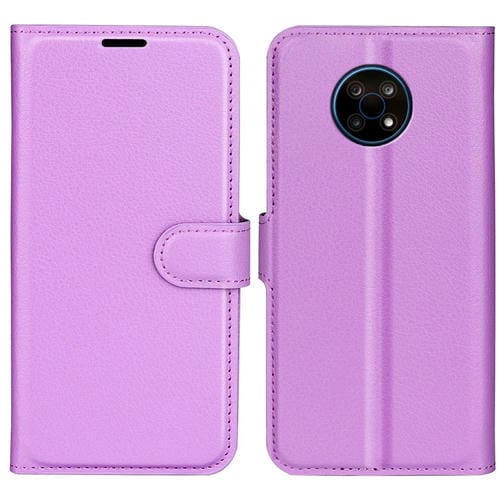 Para Nokia G50 Litchi Texture Horizontal Flip Funda protectora con soporte y tragamonedas y billetera (pĂșrpura)