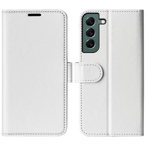 Para Samsung Galaxy S23+ 5G R64 Funda de cuero con textura para teléfono (Blanco)