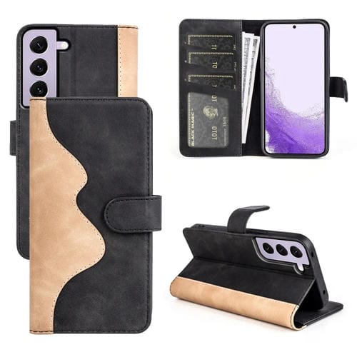 Para Samsung Galaxy S23 5G Costura Horizontal Flip Funda de cuero para teléfono (Negro)