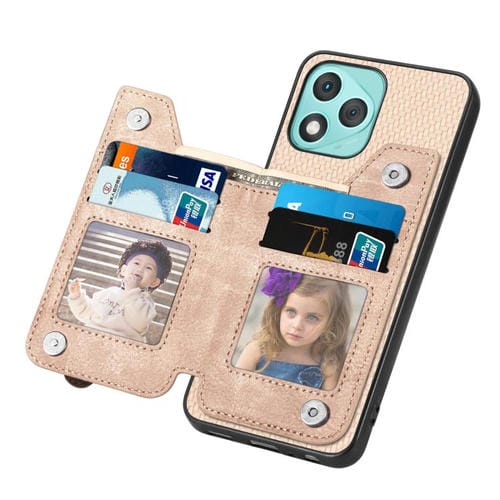 Funda de teléfono con tapa horizontal y cremallera de fibra de carbono para Honor 400 Lite (caqui)