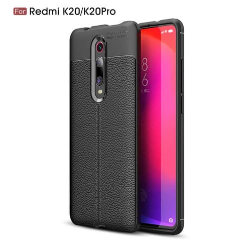 Estuche a Prueba de Golpes de TPU con Textura de Litchi para Xiamo Redmi K20 / K20Pro (Negro)