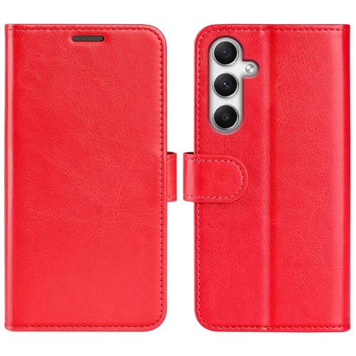 Funda de Cuero para Samsung Galaxy A35 R64 con Tapa Horizontal y Textura (Rojo)
