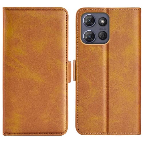 Funda de Cuero con Tapa Horizontal y Hebilla Magnética Doble Cara para Motorola Moto G Power 2025 (Amarillo)