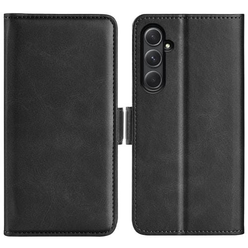 Funda para Teléfono Samsung Galaxy A55 Cuero con Tapa Horizontal y Hebilla Magnética de Doble Cara (Negro)