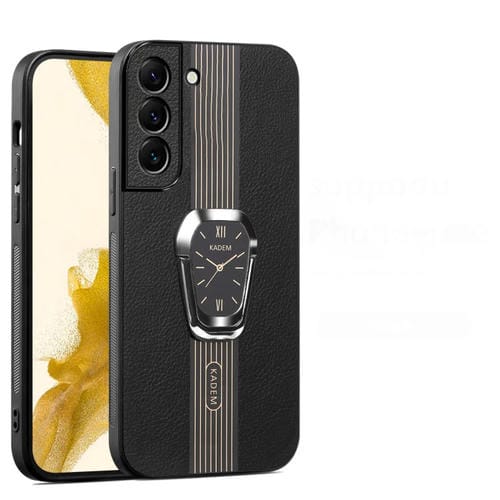 Estuche para Samsung Galaxy S21 5G con Parte Trasera de Cuero Litchi y Soporte (Negro)