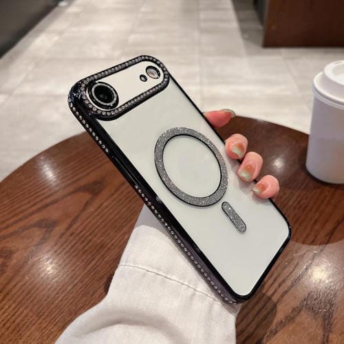 Funda de TPU MagSafe con revestimiento de diamante para iPhone 17 Air (negra)