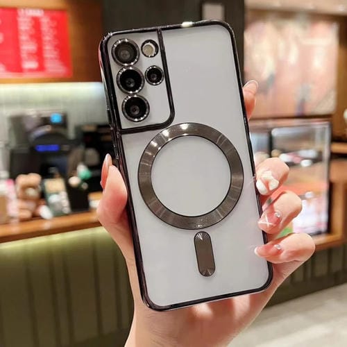 Estuche para Teléfono Samsung Galaxy S20 + 5G TPU con Galvanoplastia Magsafe (Negro)