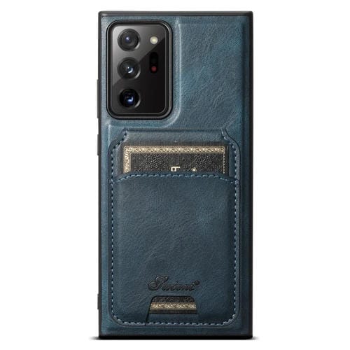 Funda de Cuero Suteni H15 para Samsung Galaxy Note20 5G con Billetera Desmontable (Azul)