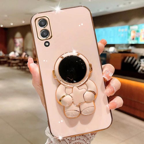 Funda para Teléfono Samsung Galaxy A02 Eu Embrace Stars con Soporte Astronauta Galvanoplastia (Rosa)