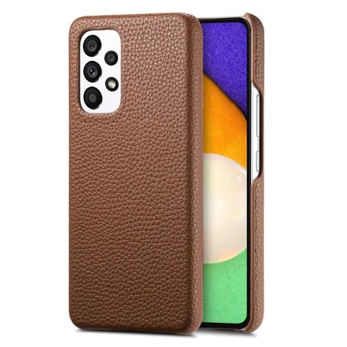 Funda Trasera Samsung Galaxy A52 5G Litchi Oil Edge Cuero (MarrĂłn)