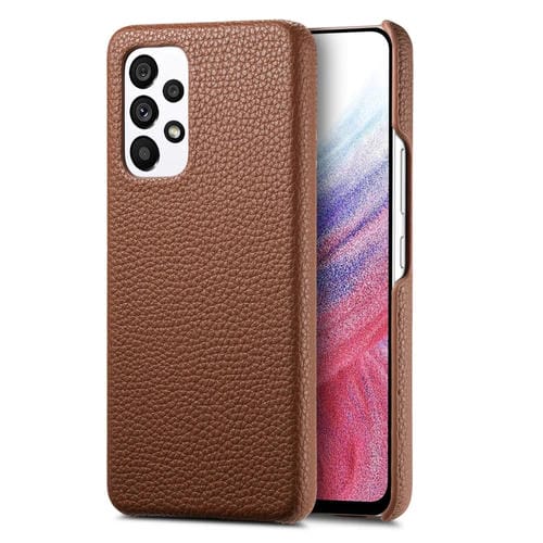 Funda Trasera Samsung Galaxy A53 5G Litchi Oil Edge Cuero (Marrón)