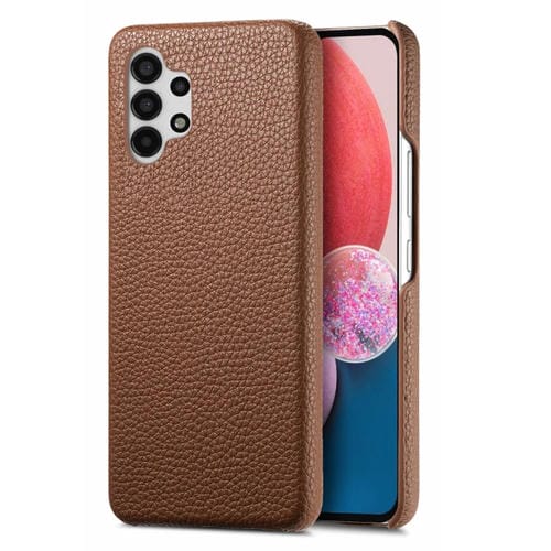 Funda Trasera Samsung Galaxy A13 4G Litchi Oil Edge Cuero (MarrĂłn)