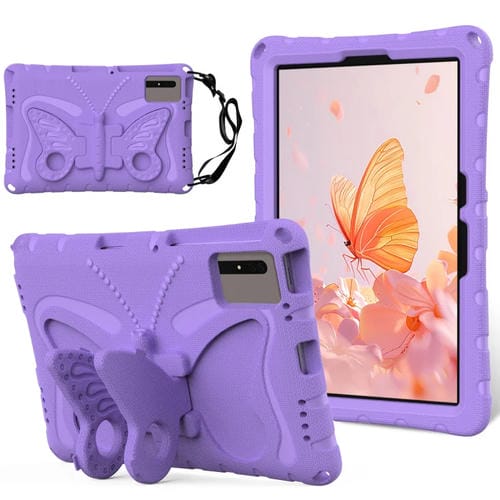 Funda Eva para Tablet Samsung Galaxy Tab S7 T870 a Prueba de Golpes con Soporte de Mariposa (Morado Claro)
