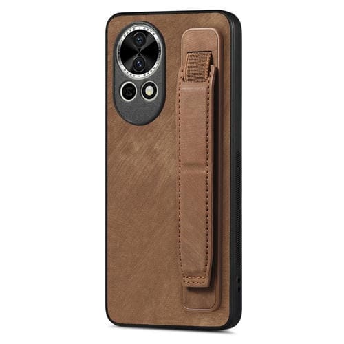 Funda de Cuero con Correa para la Muñeca Huawei Nova 13 (Marrón)