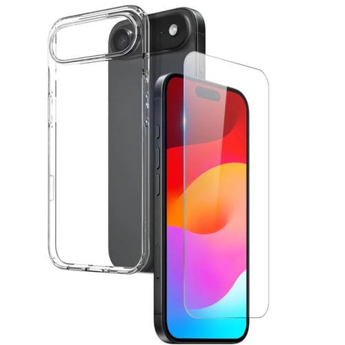 NORTHJO - Funda de TPU 2 en 1 para iPhone 17 Air, protector de pantalla de vidrio templado (transparente)