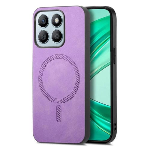 Funda Trasera Magnética de PU para Honor X8B Retro Magsafe (Morada)