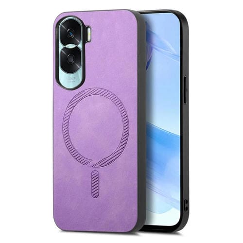 Funda Trasera Magnética de PU para Honor X50I Retro Magsafe (Morada)