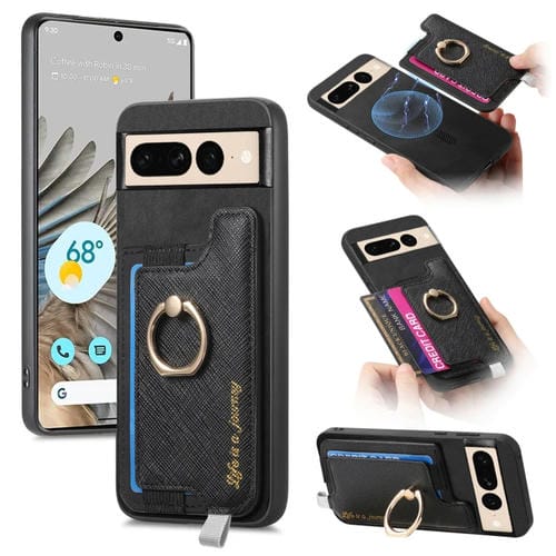 Funda para Teléfono Google Pixel 7 Pro con Tapa Trasera Magnética Pu Magsafe (Negra)