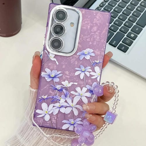 Funda para Teléfono Samsung Galaxy A25 5G Textura Flores y Plantas Galvanizadas TPU (Lilas)