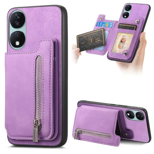 Funda para Teléfono con Cremallera Magsafe Honor X7B Play 8T 5G (Morado)