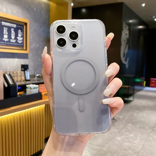 Funda para Teléfono Magsafe PC Transparente con Degradado para iPhone 15 Pro (Gris Degradado)